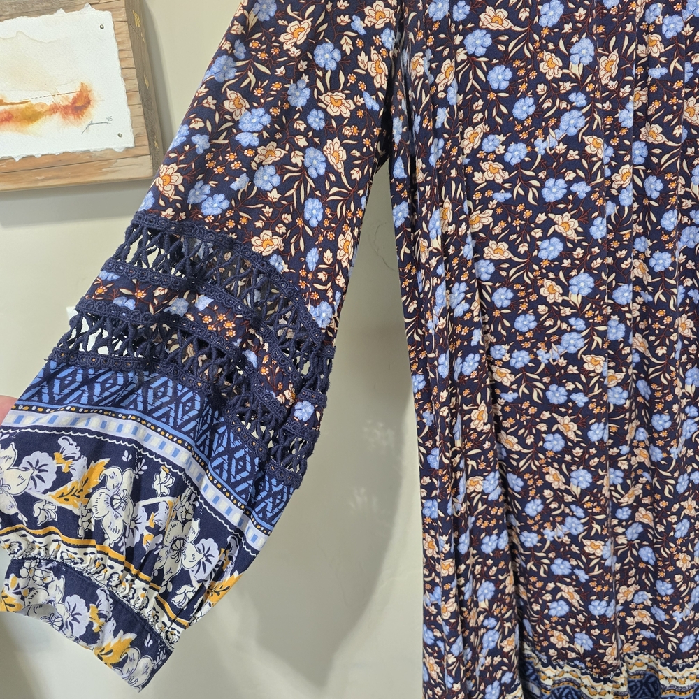 Sundance Simona Patchwork Boho Peasant Floral Min… - image 10